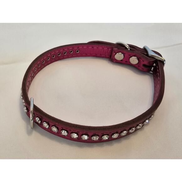 Pink Leather Rhinestone 16" SM Dog - Picture 4 of 8